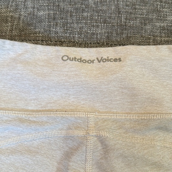 Outdoor Voices Leggings Womens Large Beige Pants Activewear Compression Yoga - Picture 8 of 9